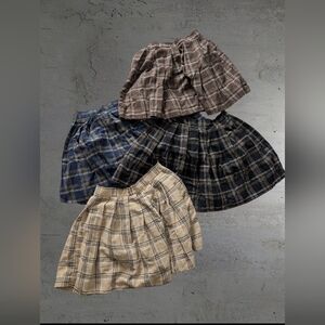 SHEIN Plaid Pleated Mini Skirt - Brown, Blue, Black, Beige